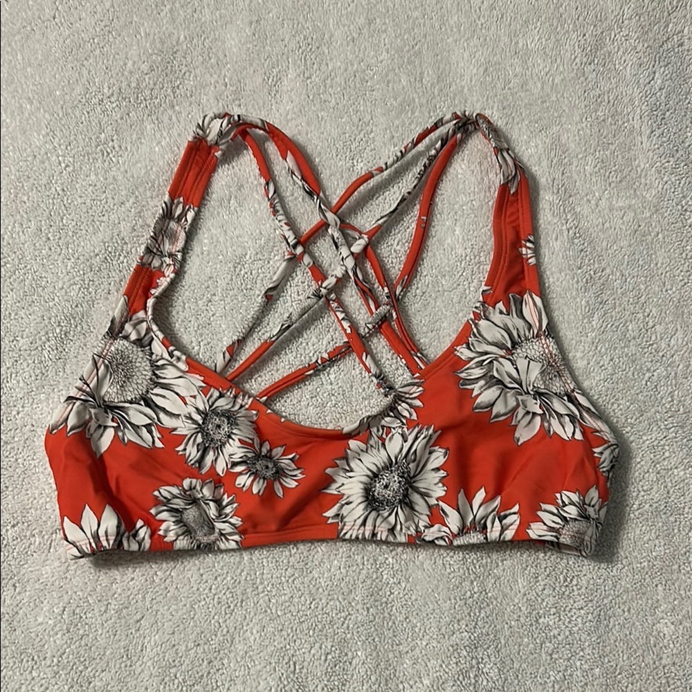 Eidon Floral Red Bikini Top
